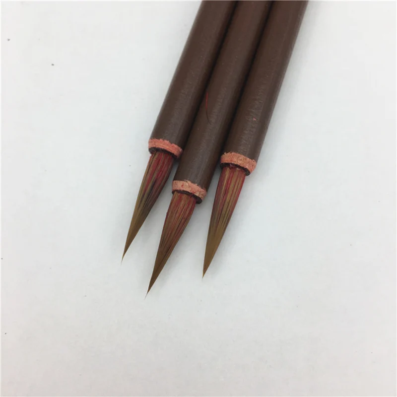 10PCS Xiaokai Calligraphy Brush Pen Chinese Painting Brush Weasel Hair Regular Script Writing