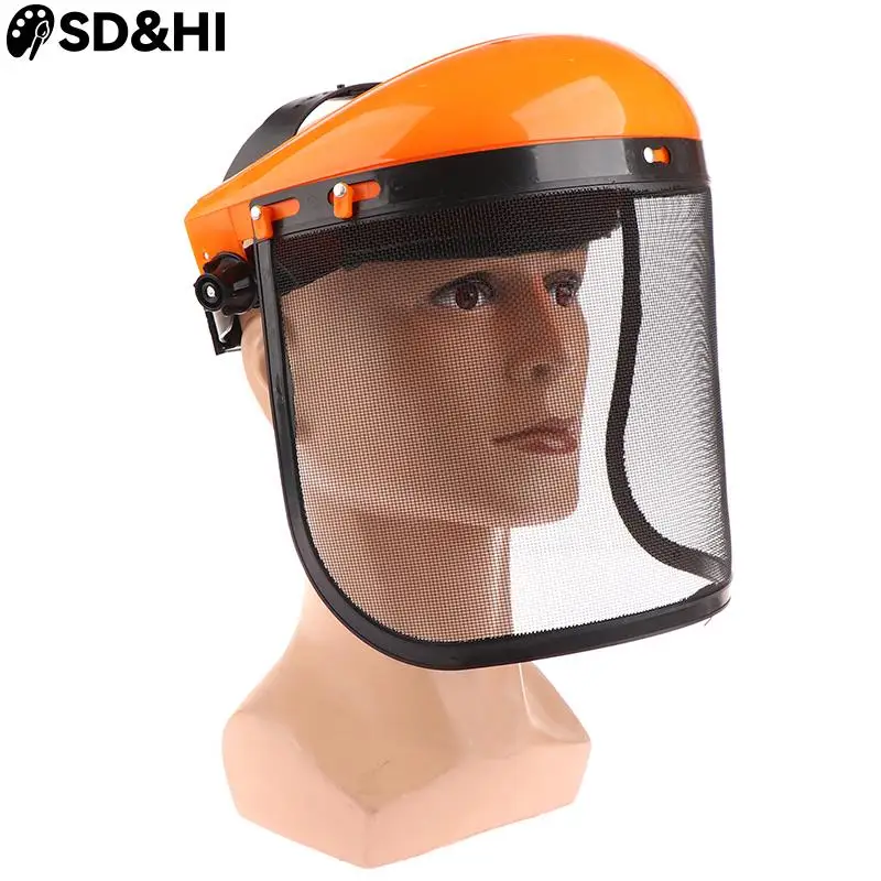 

1PC High Quality Garden Grass Trimmer Safety Helmet Hat With Full Face Mesh Visor For Logging Brush Cutter Forestry Protection