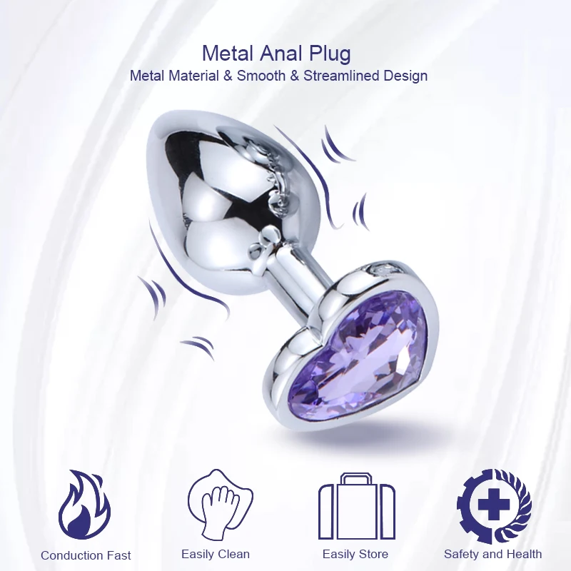 Plug Heart Anal 3 Sizes Stainless Steel Crystal Anal Plug Removable Butt Plug Stimulator Anal Sex Toys Pro_voghion.com