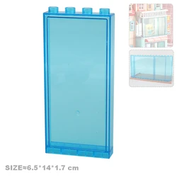 Large Building Block Accessories Set for Creative Construction - Houses, Furniture, Pillars, and Fences for Kids (A transparent wall)