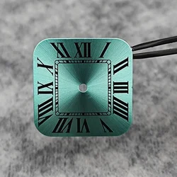 Square Roman Numeral Watch Dial with Needle Set - New Watch Accessories (Green)