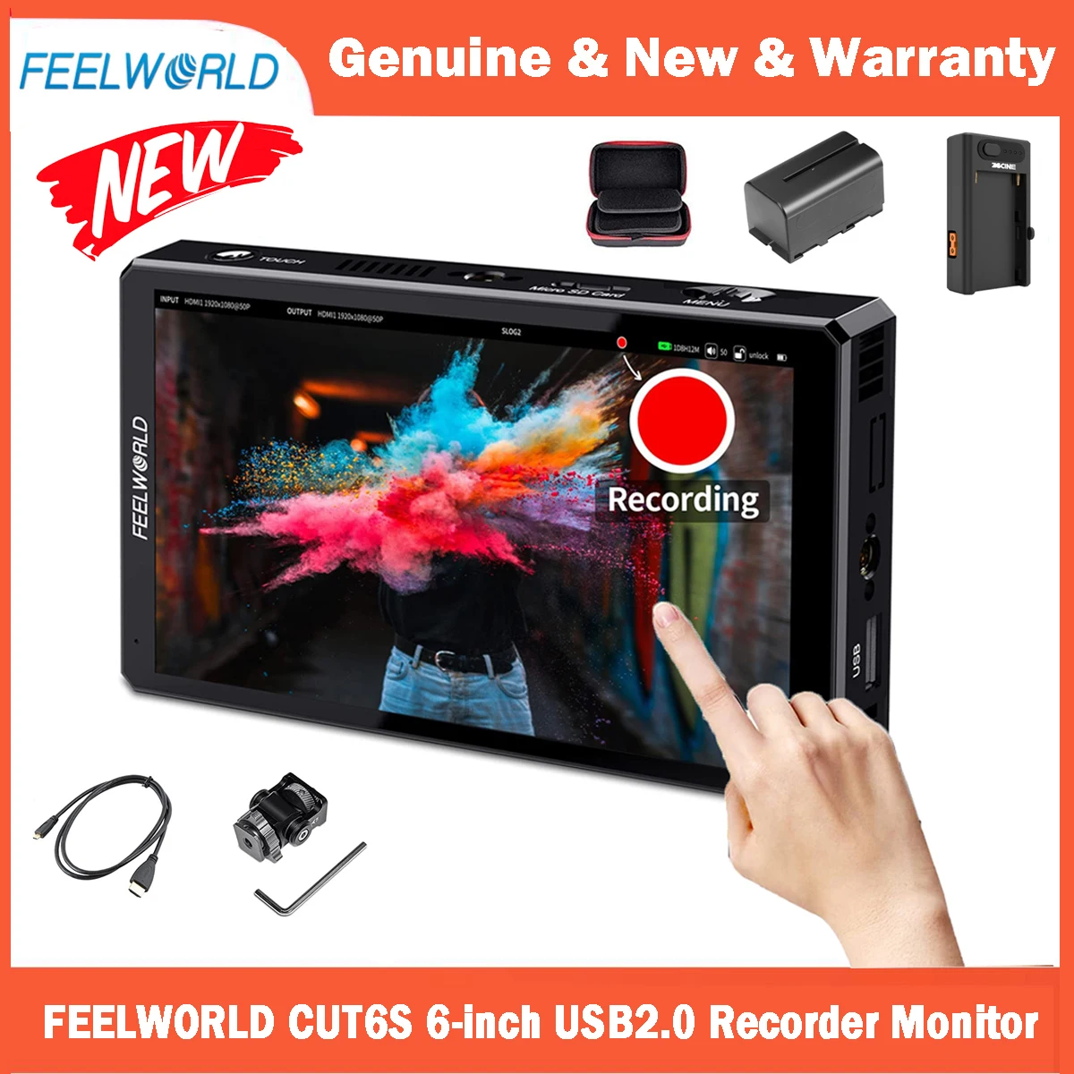 FEELWORLD CUT6 Monitor de grabación de 6 pulgadas Cámara de campo DSLR  USB2.0 grabación - tienda oficial Feelworld