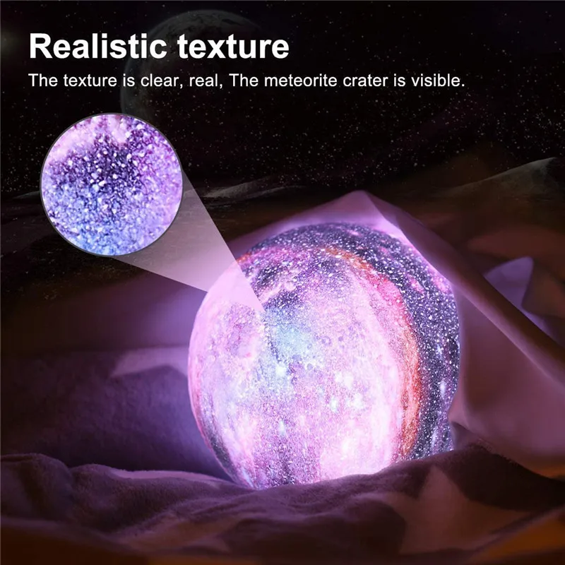 3D Print Moon Lamp 16 colors Remote LED Night Light Rechargeable Atmosphere NightLight Indoor Room Bedroom Decor Chirstmas Gifts 4