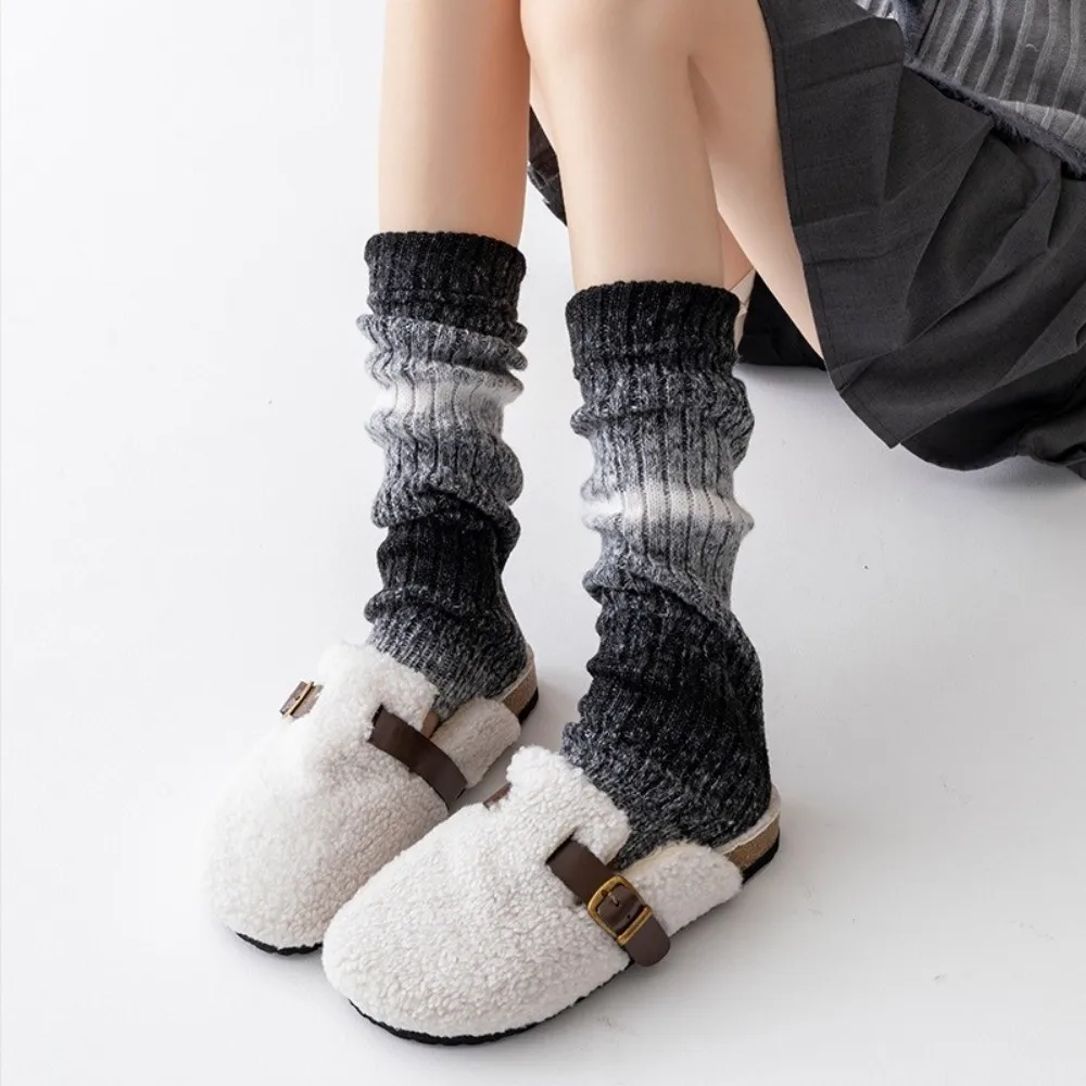 Gradient Color Leg Warmers Thickened Knitted Socks