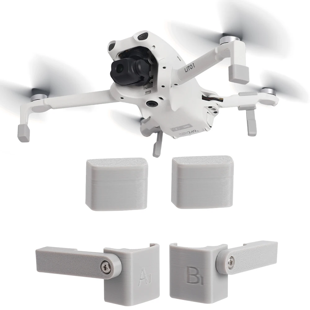 Extension de train d'atterrissage pour DJI LITO 1 et LITO X1 posée sur une surface, avec le drone à côté.