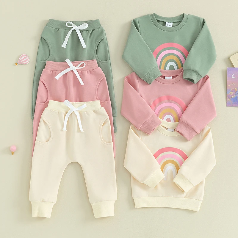 Toddler Rainbow Sweater & Pants Set 1