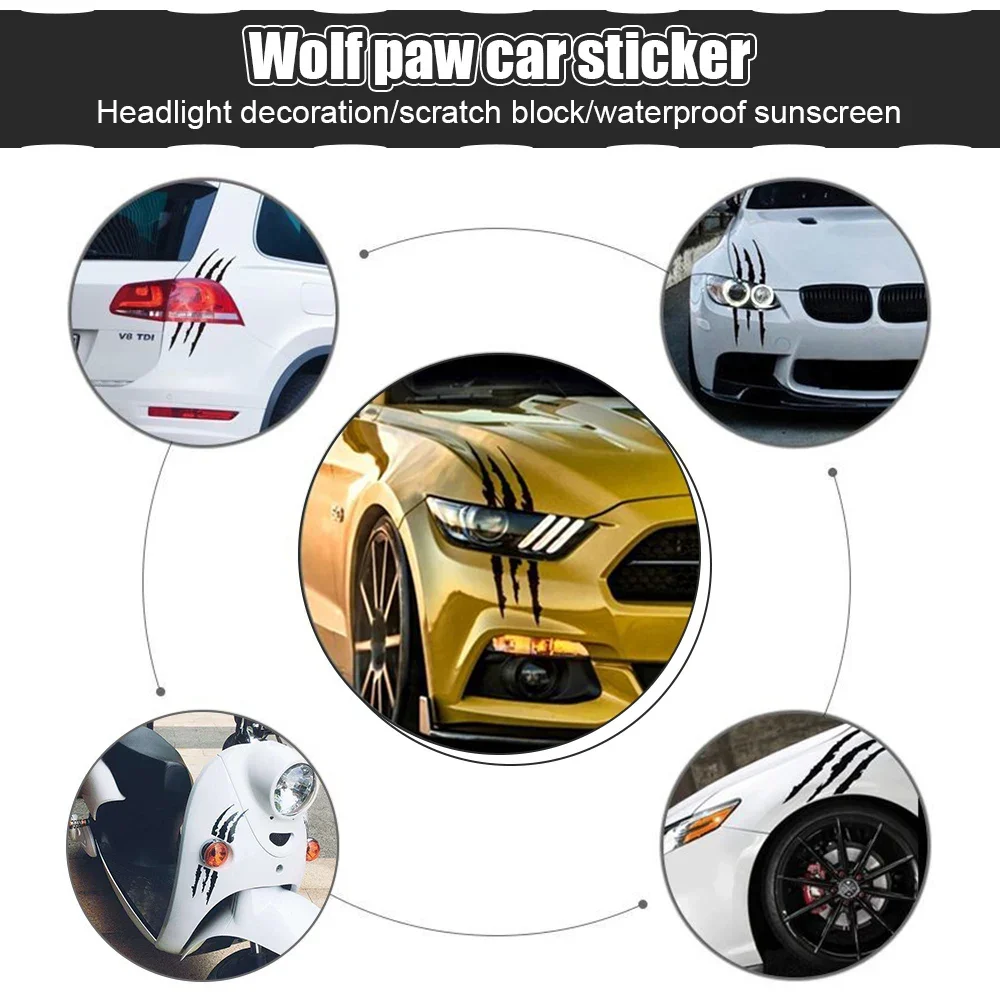 Car Stickers Scratch Stripe Marks Reflective Monster Claw Scratch Marks  Auto Headlight Decal Cartoon Car-Styling Auto Stickers - AliExpress