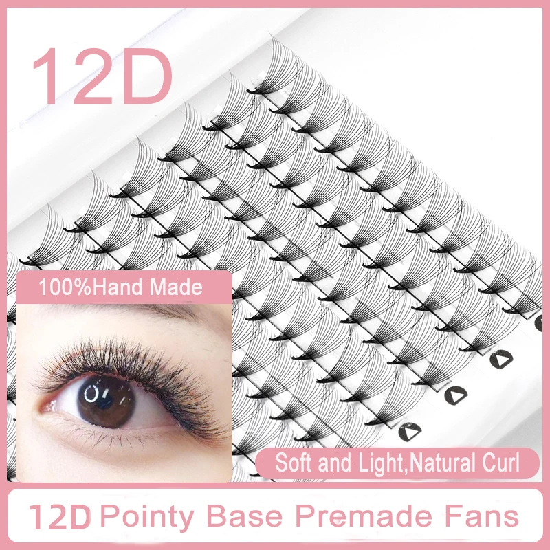 

Russia Curl 12D Pointy Base Hand Woven Natural Curl 12D Sharp Stem False Eyelashes Individual Eyelashes Extension Premade Fans