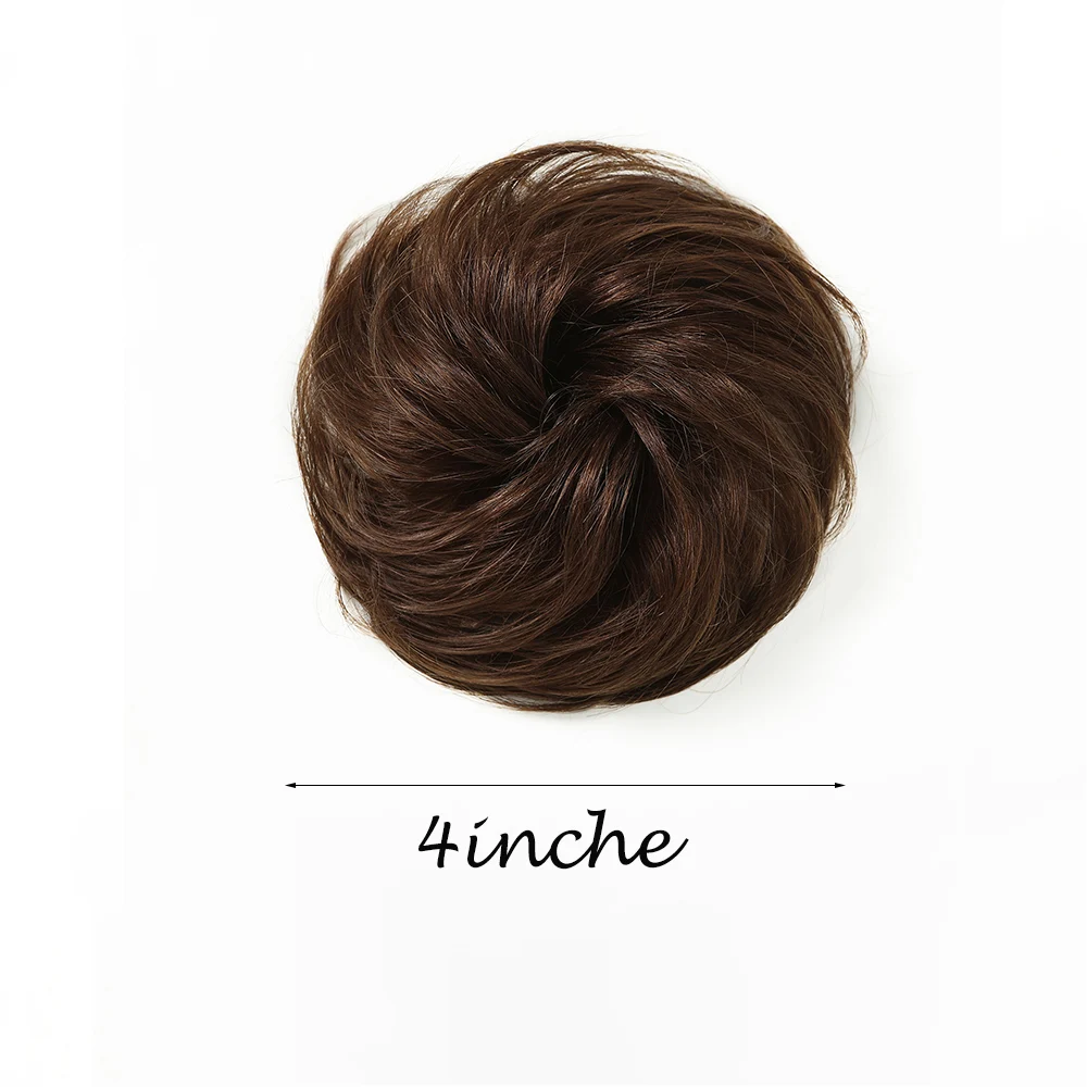HAIRCUBE Human Hair Bun Wig Ladies Ponytail Hair Extension Scrunchie Elastic Wave Curly Hairpieces Scrunchie Wrap for Women