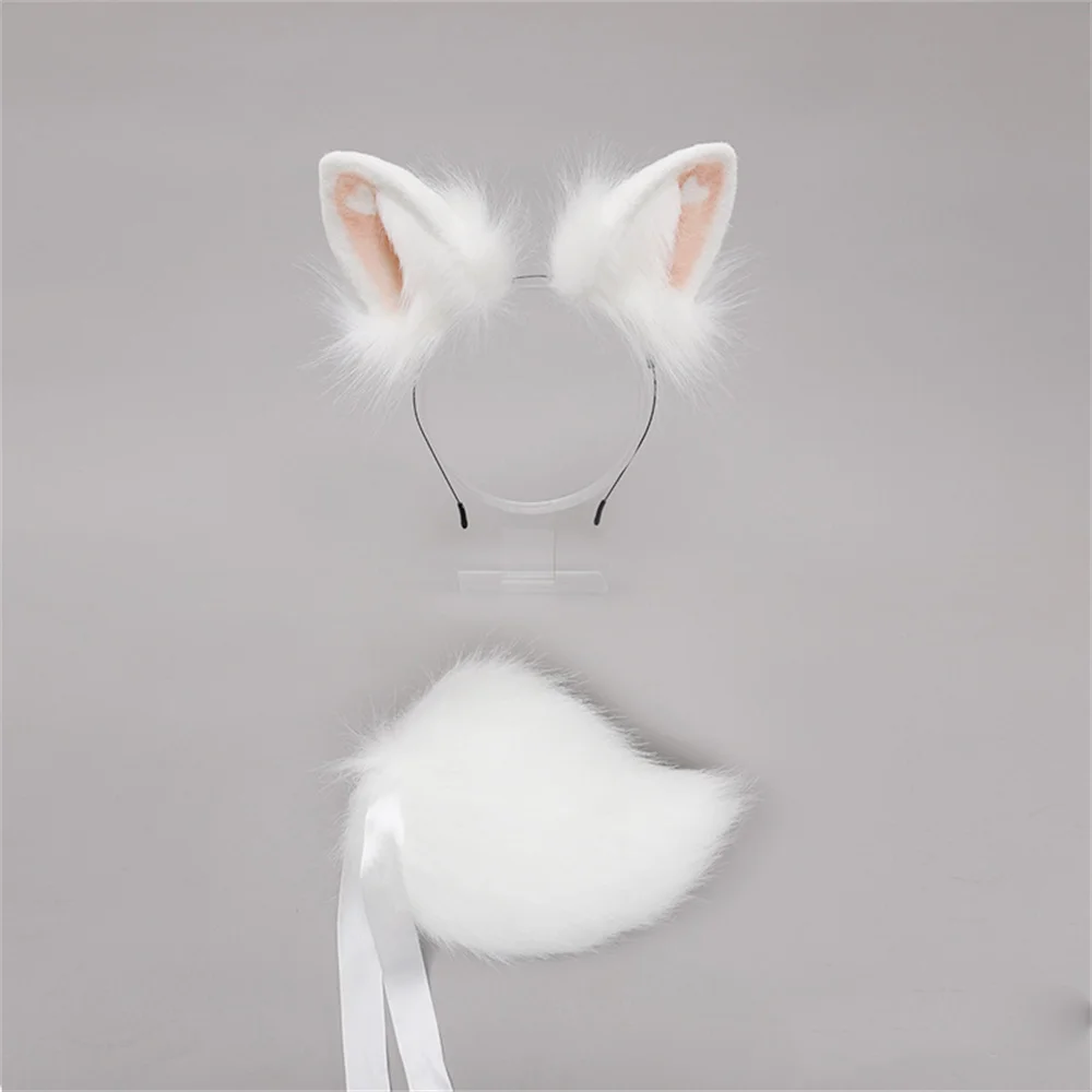 sexy nun costume Love Rabbit Ears Tail Suit Simulation Animal Ears Animal Tail Dress Up Cute Rabbit Headband Bunny Cosplay for Easter Party pirate costume women Cosplay Costumes