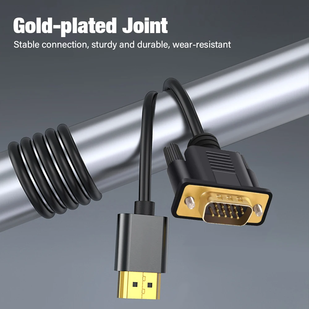 High-Definition HDMI to VGA Cable Converter Adapter – Multiple Lengths Available