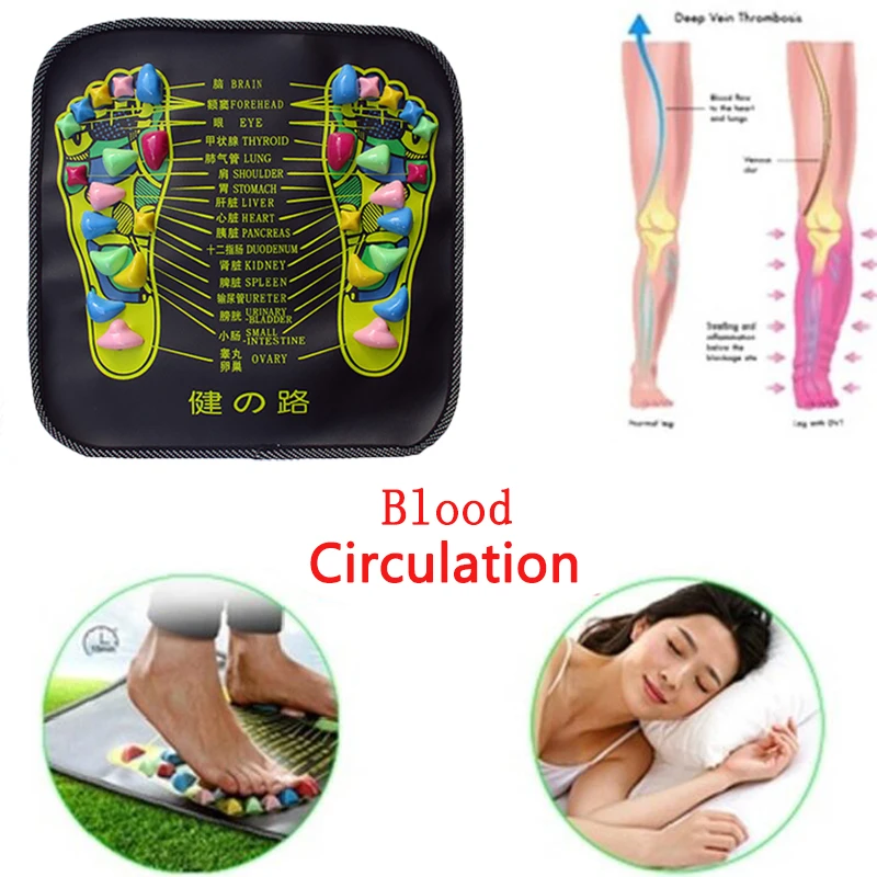 Reflexology Walk Stone Road Foot Massage Mat Acupressure Relax Massage Pad Foot Spa Leg Pain Relief Healthcare Walk Massager Mat