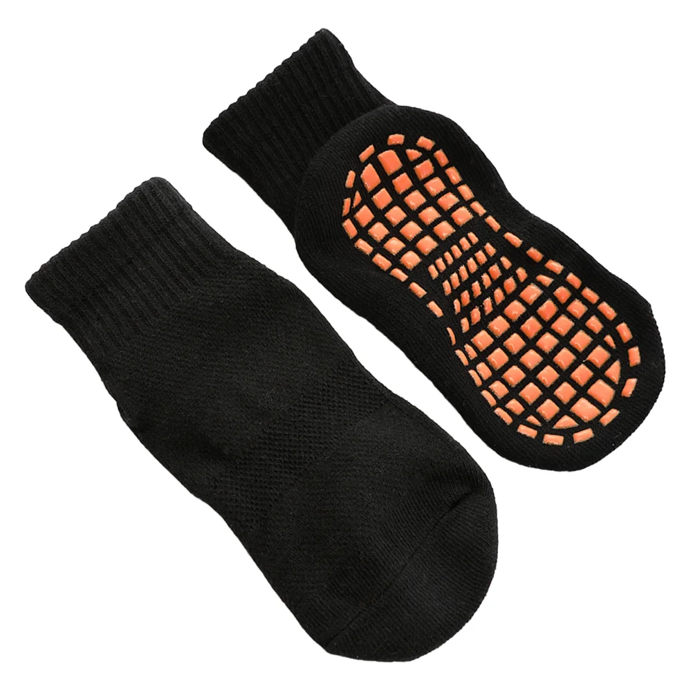 

3 Pairs Non-slip Floor Socks Practical Children Cotton Trampoline Sock Dispensing Sports Socks for Kids-S Size (Black, Fit for