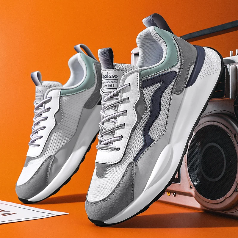 Herren-Arbeits-Industrie-Sneaker, Sport-Laufschuhe, rutschfest, für drinnen und draußen, atmungsaktive Arbeits-Turnschuhe_voghion.com