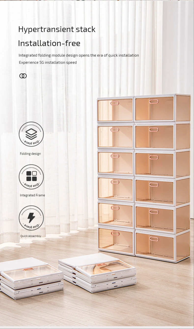 Scarpiera senza installazione semplice e trasparente casa dormitorio  noleggio pieghevole stoccaggio salvaspazio assemblaggio scarpiera Rack -  AliExpress