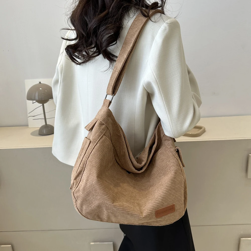 Corduroy Crossbody Bags for Women Casual Shoulder Bag Large