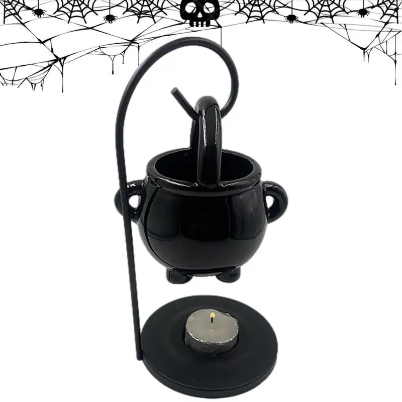 Hanging Witch Cauldron Oil Burner Witch Caldron Pot Candle Holder Smudging Incense Burning Essential Oil Diffuser for Home Decor