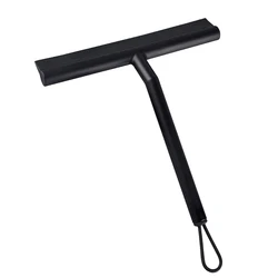 Premium Shower Squeegee with Ergonomic Handle - Ideal for Glass, Windows, and Mirrors (Black)