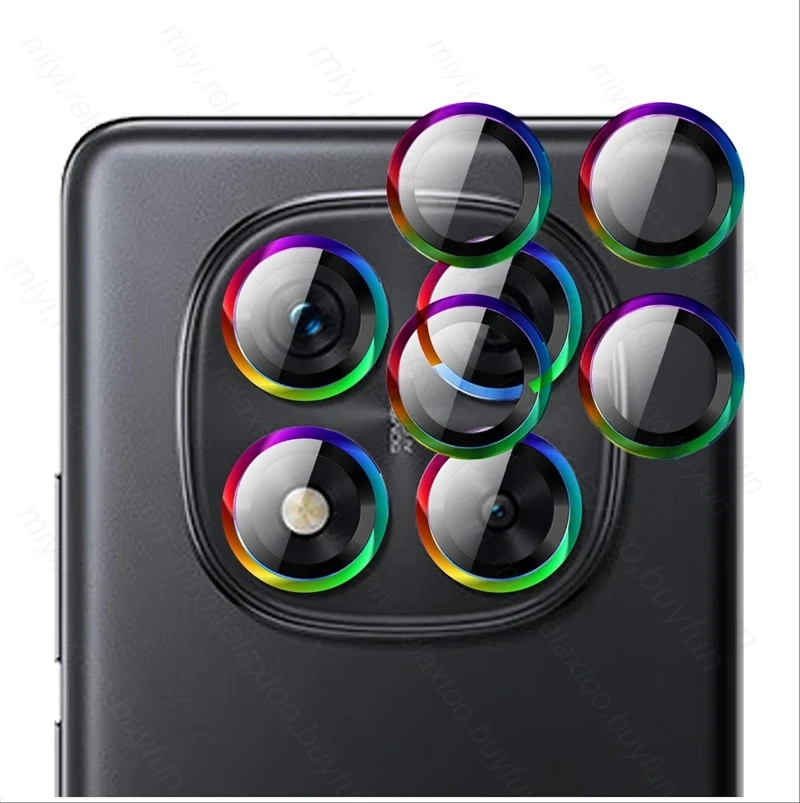 Aluminium Alloy Ring Camera Protector with 9D Clear Crystal Glass Lens Cap