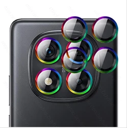 Aluminium Alloy Ring Camera Protector with 9D Clear Crystal Glass Lens Cap for RedmiNote14 5G CN (Colorful-03)