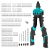 LIBRATON 261PCS Pop Rivet Gun Kit with 11-Inch Heavy Duty Rivet Gun, 250 Rivets, 5 Nozzles, 5 Drill Bits, Two-Handed Rivet Tools 1