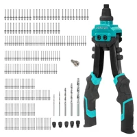 LIBRATON 261PCS Pop Rivet Gun Kit with 11-Inch Heavy Duty Rivet Gun, 250 Rivets, 5 Nozzles, 5 Drill Bits, Two-Handed Rivet Tools 1
