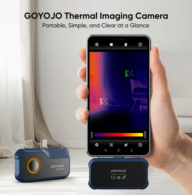 Thermal Camera 256×192P Thermal Imaging Android USB C Mobile -20°C