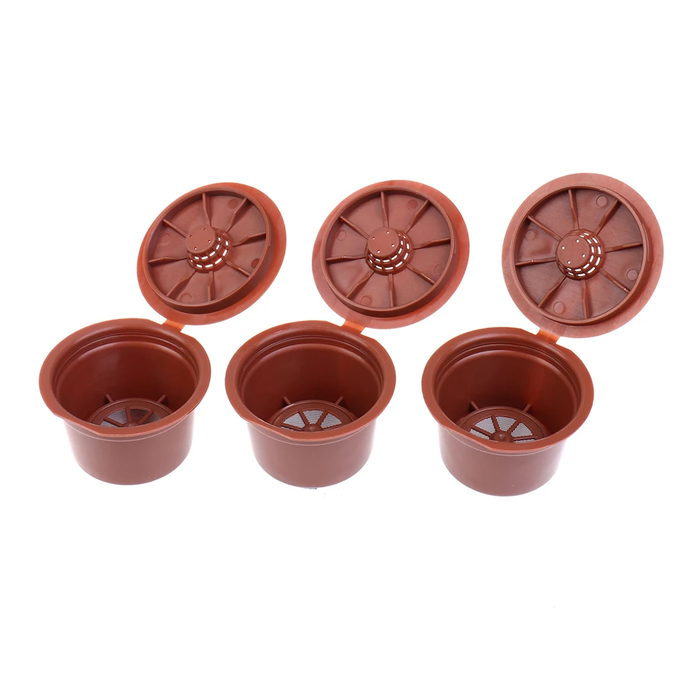 

New 3pcs Fit For Coffee Filter Cup Reusable Coffee Capsule Filters For With Spoon Brush Kitchen Accessories