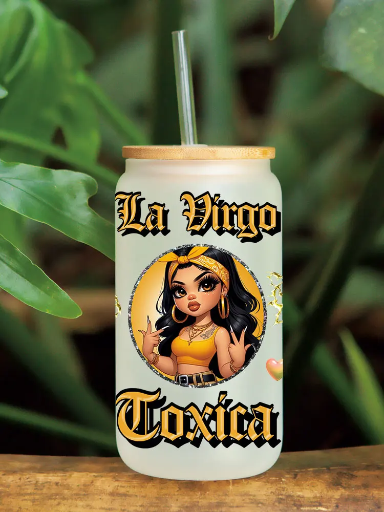 UV DTF Transfer Sticker Little Girl For The 16oz Libbey Glasses Wraps Bottles Cup Can DIY Waterproof Decals D18414