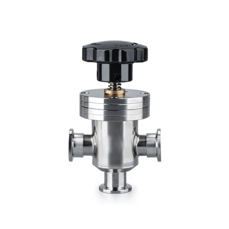 

KF16 KF25 KF40 KF50 vacuum three-way baffle angle valve joint three-way pipe joint manual vacuum baffle valve stainless steel