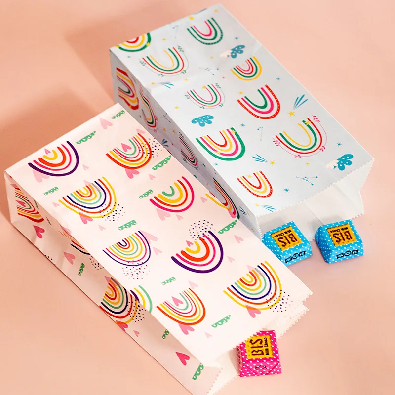 Colorful Rainbow Gift Bags for Parties and Events