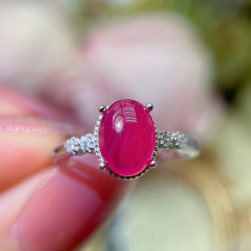 

Japanese light luxury Princess lace retro palace style natural Burmese ruby ring sterling silver exquisite