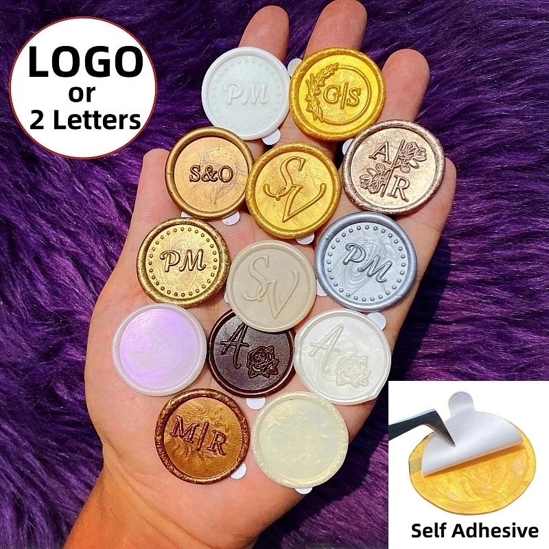 Personalized Wax Seals Wedding Wax Seal Stickers with 2 initials Monogram Seals with Self-adhesive Tape For Card decorative stickers wax seal stamp