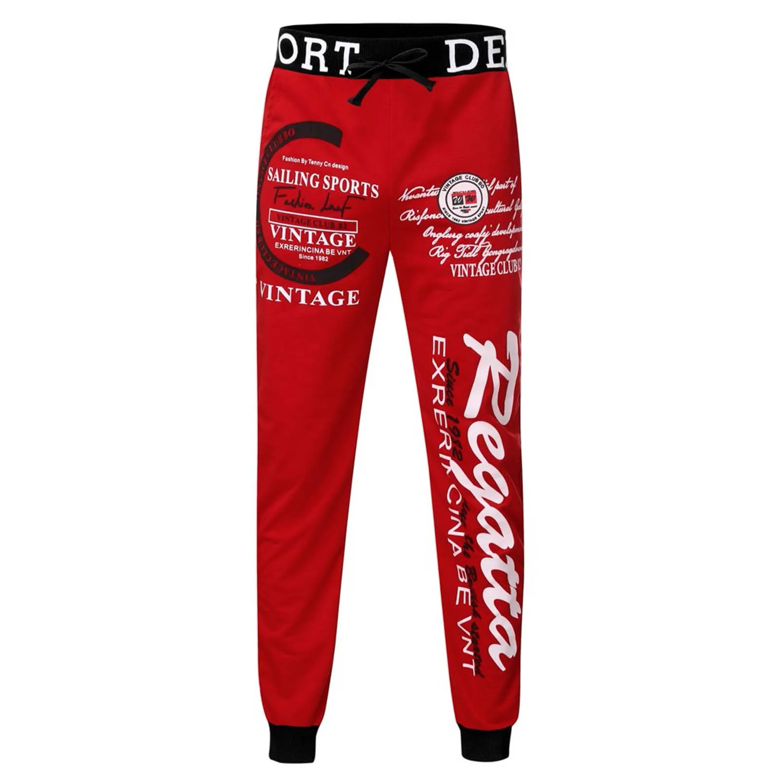 Men's Hip Hop Casual Jogging Pants Letter Print Sport Gym Fitness Slim Fit Baggy Trousers Sweatpants Jogger Tracksuit