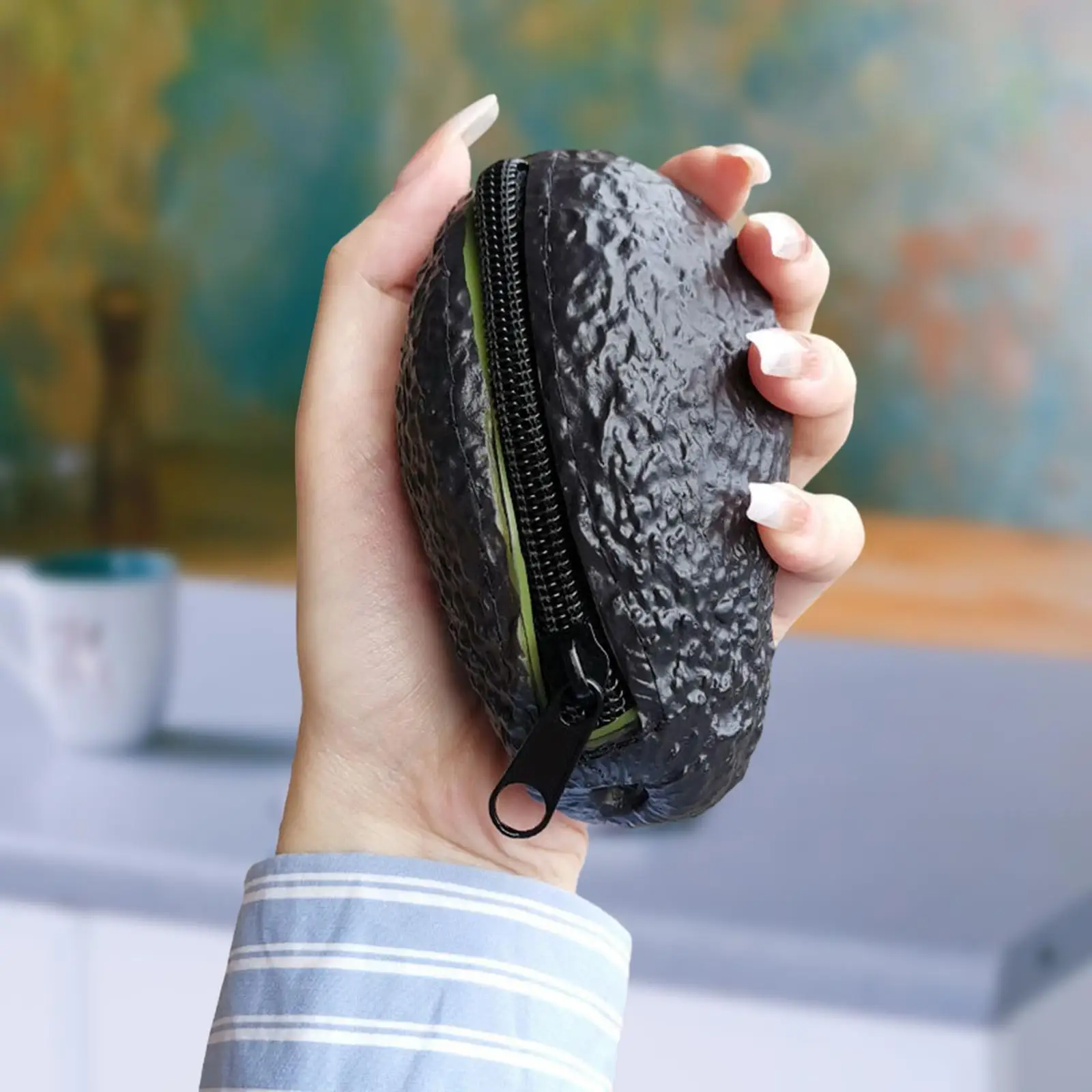 Avocado Fruit Coin Purse Fashionable Zipper Closure Wallet Gift for Dating Street Holidays Families Friends Birthdays Fstivals ﻿