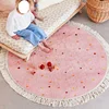 Bedroom Carpet Children's Bedside Floor Mat Round Pink Cute Girl Home Decoration Rug Machine Washable Carpets Kids Rugs 침실 카펫 1
