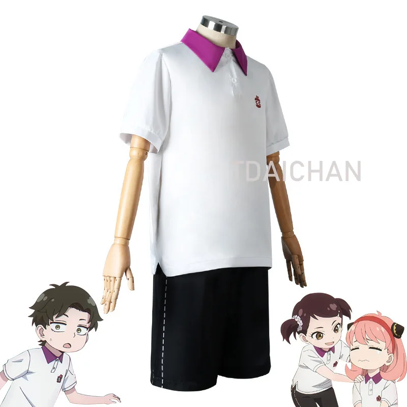 Anime Spy X Family Anya Forger Damian Desmond Becky Blackbell Cosplay Costume Wig Dodgeball Competition Uniform Outfit Halloween