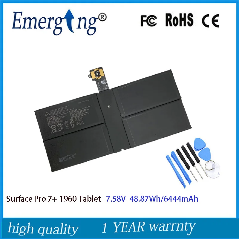 7.58V 48.87Wh Nuova Batteria Originale Per Laptop A3Hta025H Per Tablet Microsoft Surface Pro 7 + Plus 1960