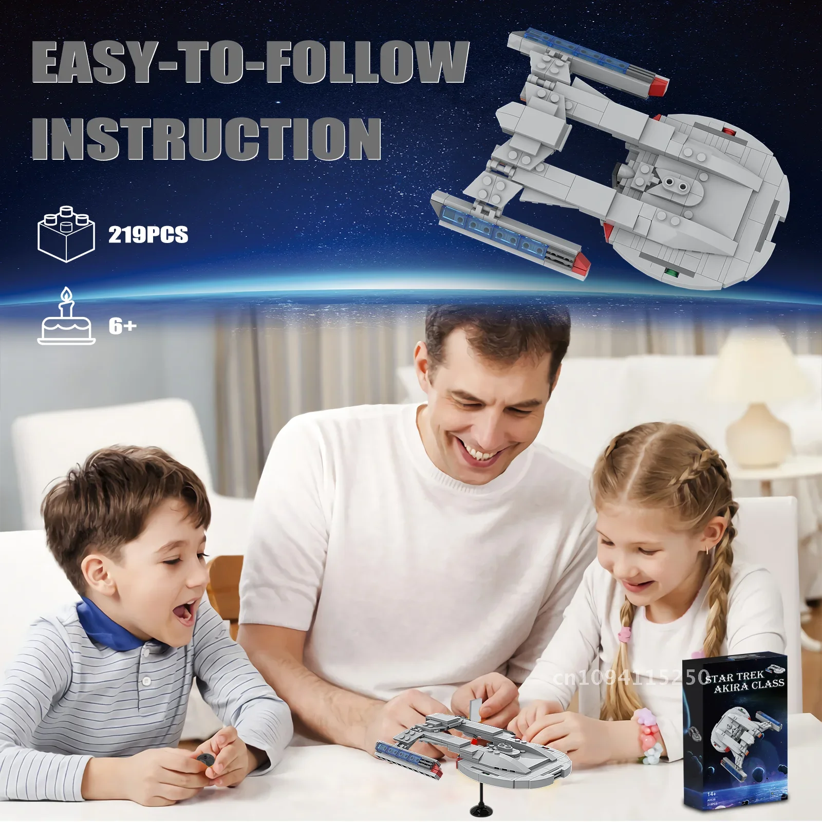 Star Spaceship Enterprise NCC-1701 Building Blocks Model Building Adult(219PCS) World Kit,Spaceship Set Child for