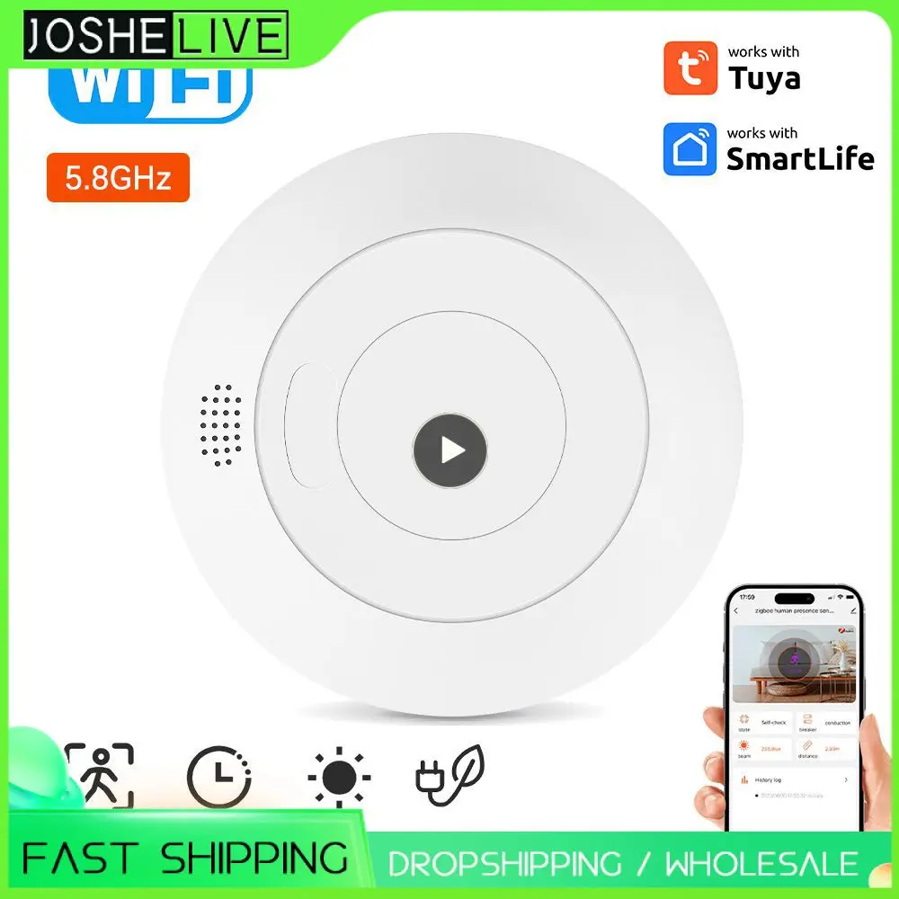 

/WiFi 5.8/24G MmWave Human Presence Motion Sensor Switch Light Luminosity Detection Tuya Smart Life Control