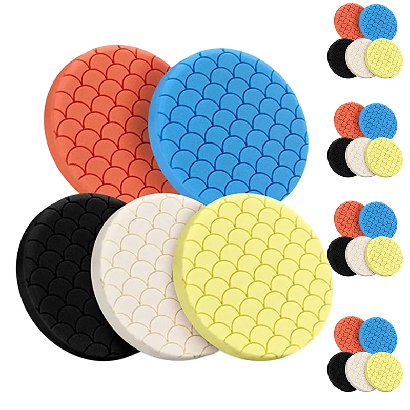 

5Pcs Polishing Pads Buffing Sponge Pads Kit For Car Buffer Polisher Sanding, Waxing, Polishing, Sealing Glaze