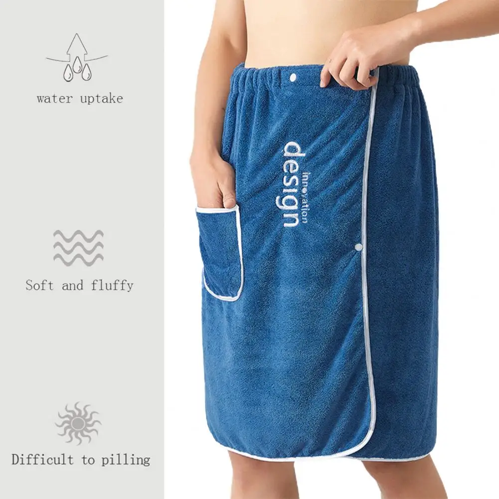 

Quick-drying Towel for Men Quick Dry Men's Bath Towel Wrap with Secure Buckle Pocket for Gym Spa Sauna Shower Absorbent for Men