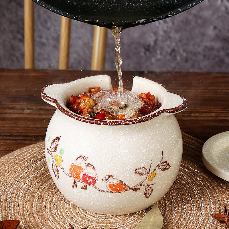 Chinese Ceramic Antique Seasoning Bottle Pot Salt Pot Lard Liquid Pepper High Temperature Oil Tank Kitchen