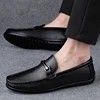 Men Casual Genuine Leather Shoes Spring Summer Men Flat Walking Loafers Black Brown Man Luxury Slip on Boat Business Shoes 38-46 4