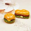2pcs Simulation Kitchen Accessory 1:12 Hamburger Resin DIY Craft Decoration Miniature Fake Food Dollhouse Accessory 1