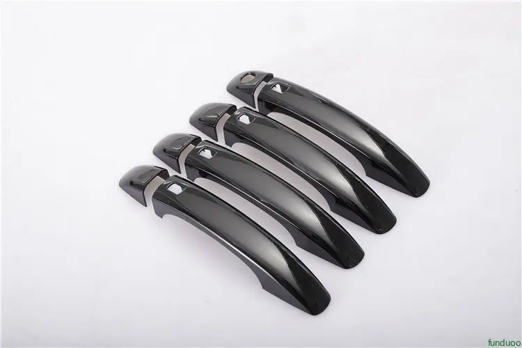 Glossy Black Door Handle Covers For Audi A4 A5 Q3 Q5 - 8PC Set Easy Stick-On Protection