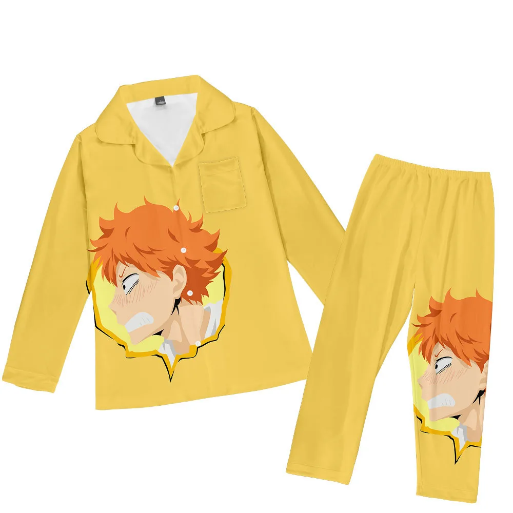 

2021 cosplay!! Summer Silk Women Long Sleeve Pajamas Sets With Pants Silk Pijama Home Sleepwear Satin Hip hop Pyjamas Clothes