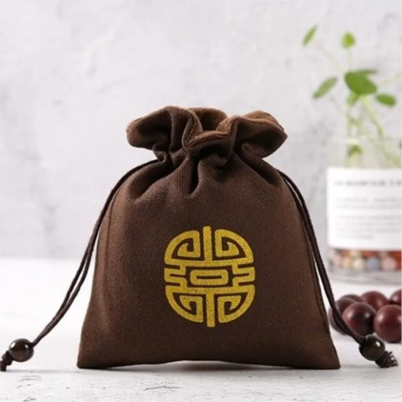 Jianzhan Storage Bag Thickened Cotton Linen Small Cloth Bag Teapot Tea Set Master Cup Portable Tea Cup Stationery ZD50
