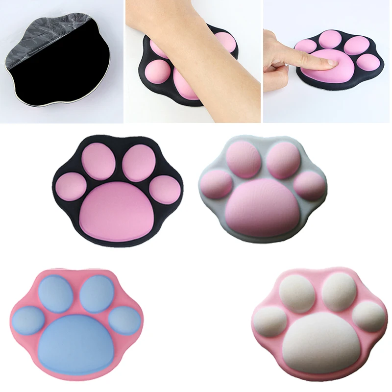 

EXCO Cute Cat Paw Shape Wrist Rest Pad Mouse Wrist Support Pads Soft Comfort Hand Rest Mat for Office Computer Laptop Mouse Pads