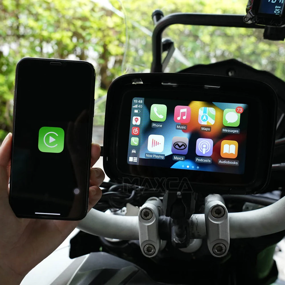Maxca c5 pro wasserdichte motorrad carplay drahtlose android auto  bildschirm motobike navigation multimedia player